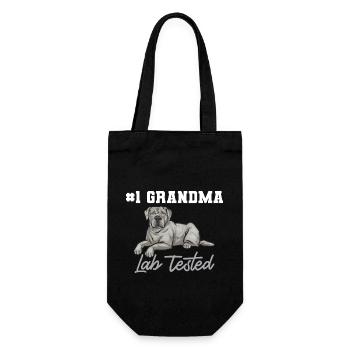 Silberner Labrador Retriever Silberner Lab - Geschenkbeutel für Flaschen - Schwarz - Vorne