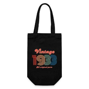 Jahrgang 1933 alle Originalteile - Geschenkbeutel für Flaschen - Schwarz - Vorne