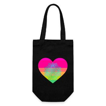 Regernbogen coeur Mandala coeurs Saint-Valentin - Sac à bouteille - noir - Devant
