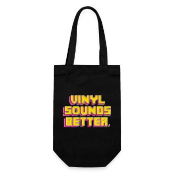 Vinyl Sounds Better - Retro Musikliebhaber - Geschenkbeutel für Flaschen - Schwarz - Vorne
