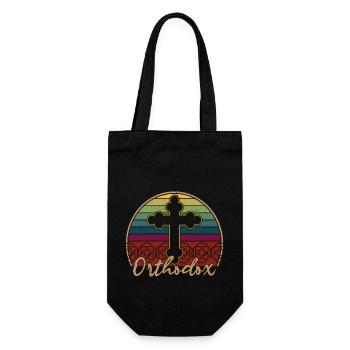 Orthodox Kreuz Christentum Balkan Herkunft - Geschenkbeutel für Flaschen - Schwarz - Vorne