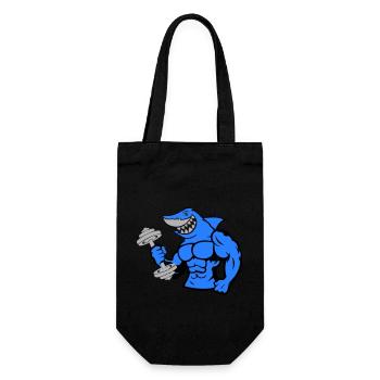 shark hai bodybuilding Hantel 1 - Geschenkbeutel für Flaschen - Schwarz - Vorne
