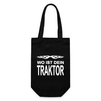 Traktor - Geschenkbeutel für Flaschen - Schwarz - Vorne