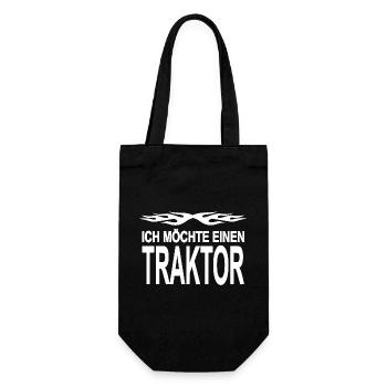 Traktor - Geschenkbeutel für Flaschen - Schwarz - Vorne