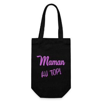 MAMAN. FÊTE DES MÈRES - Sac à bouteille - noir - Devant