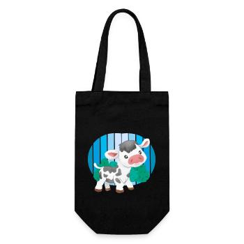 Retro Cow Cows Vintage 80's 90's Beef Cattle - Gift Bag for Bottles - black - Front