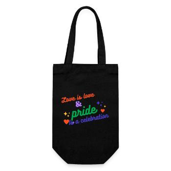 Love is love and pride is a celebration - Gift Bag for Bottles - black - Front