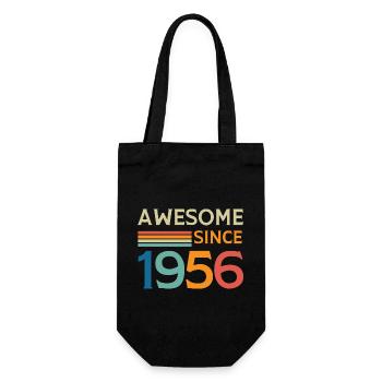 Großartig seit 1956 - Geschenkbeutel für Flaschen - Schwarz - Vorne