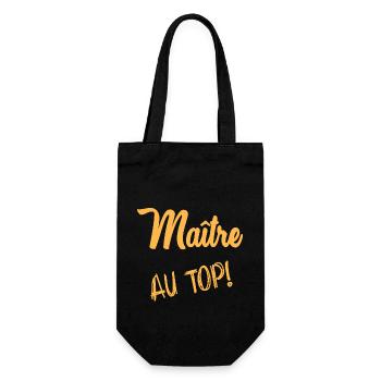 THANK YOU. MASTER. - Gift Bag for Bottles - black - Front
