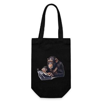 The Infinite Monkey Theorem, a thought adventure - Gift Bag for Bottles - black - Front