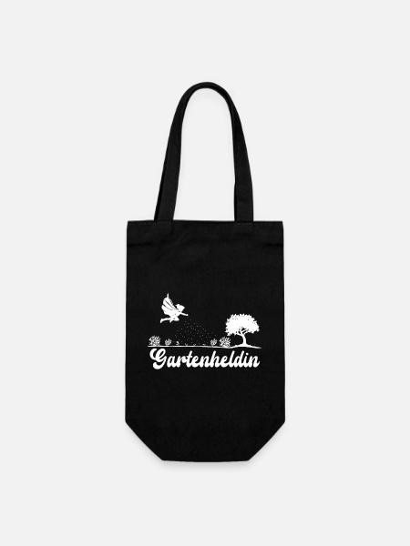 Gartenheldin - Geschenkbeutel für Flaschen - Schwarz