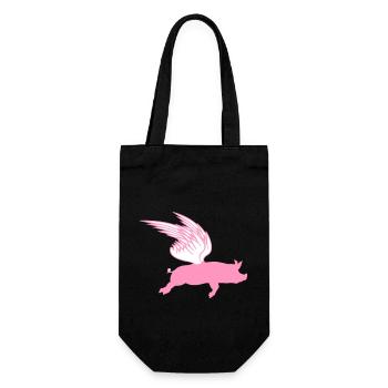 When Flying Wings Flying Pigs Can Fly - Gift Bag for Bottles - black - Front