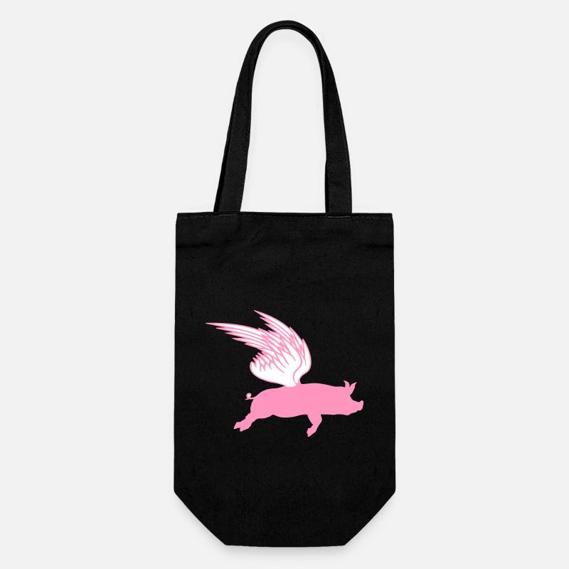 Lorsqu’ils volent des ailes, les cochons volants peuvent voler - Sac à bouteille - noir