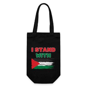 I stand with palestine FREE PALESTINE - Geschenkbeutel für Flaschen - Schwarz - Vorne