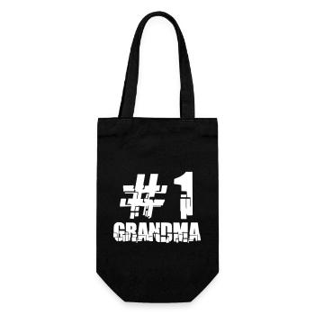 Erste 1 # Hashtag Grandma Oma Großmutter Liebe - Geschenkbeutel für Flaschen - Schwarz - Vorne