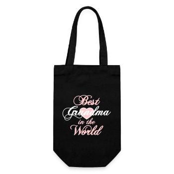 Best Grandma In The World Heart Best Granny In The World - Gift Bag for Bottles - black - Front