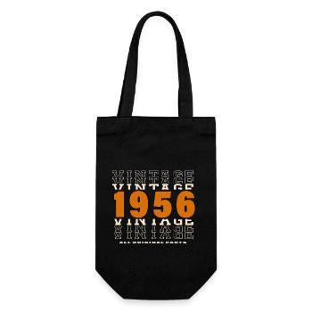 1956: Vintage - 68th Birthday - Gift Bag for Bottles - black - Front