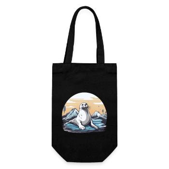 Cute seal sea lion sea animal ocean - Gift Bag for Bottles - black - Front