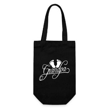 Empreinte de pied Bébé Grand-père Première fois Grand-père Grand-père - Sac à bouteille - noir - Devant