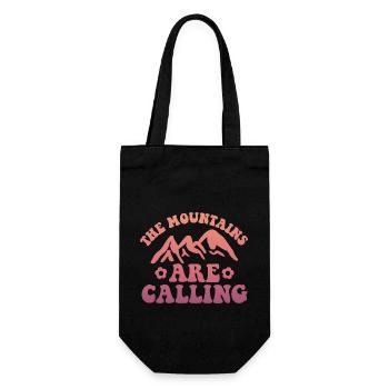 The Mountains Are Calling Camping - Geschenkbeutel für Flaschen - Schwarz - Vorne
