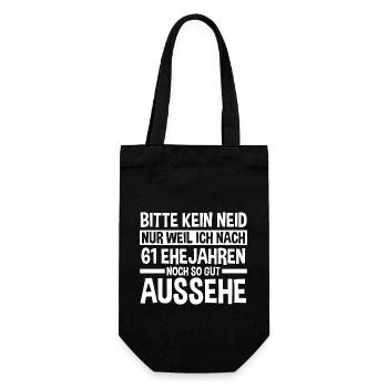 Marriage Elms Wedding 61 Years Married Weddings - Gift Bag for Bottles - black - Front