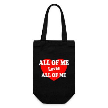 Valentinstag All of me loves all of you Geschenk - Geschenkbeutel für Flaschen - Schwarz - Vorne