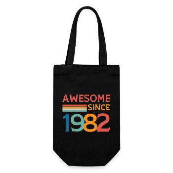 Großartig seit 1982 - Geschenkbeutel für Flaschen - Schwarz - Vorne