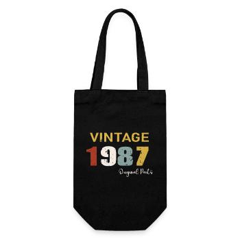 Originalteile 1987 - Geschenk zum 37-jährigen Jubiläum - Geschenkbeutel für Flaschen - Schwarz - Vorne