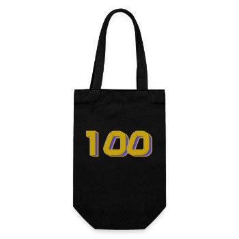 100. 100 JAHRE. 100-JÄHRIGES JUBILÄUM. GEBURTSTAG 100 - Geschenkbeutel für Flaschen - Schwarz - Vorne