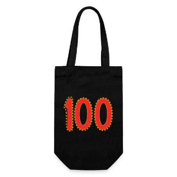 100. 100 YEARS. 100th ANNIVERSARY. BIRTHDAY 100 - Gift Bag for Bottles - black - Front