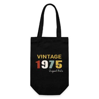 Originalteile 1975 - Geschenk zum 49-jährigen Jubiläum - Geschenkbeutel für Flaschen - Schwarz - Vorne