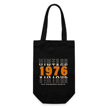 1976: Vintage - 48th Anniversary - Gift Bag for Bottles - black - Front