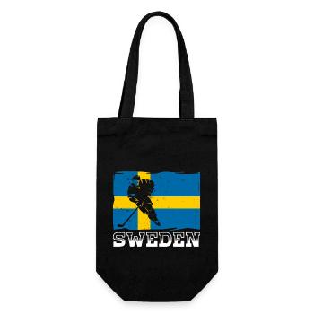 Schweden Skandinavien Urlaub Sverige Flagge - Geschenkbeutel für Flaschen - Schwarz - Vorne