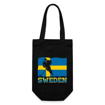 Schweden Skandinavien Urlaub Sverige Flagge - Geschenkbeutel für Flaschen - Schwarz - Vorne