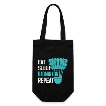 Eat Sleep Badminton Repeat Player Coach - Geschenkbeutel für Flaschen - Schwarz - Vorne