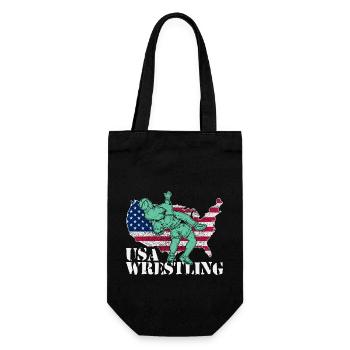 Kampfsportler Wrestler Wrestling Ringen Sport - Geschenkbeutel für Flaschen - Schwarz - Vorne