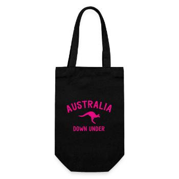 Australia - Down Under - Australia - Kangaroo - Gift Bag for Bottles - black - Front