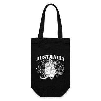 Australien Känguru Flagge Australier Urlaub - Geschenkbeutel für Flaschen - Schwarz - Vorne