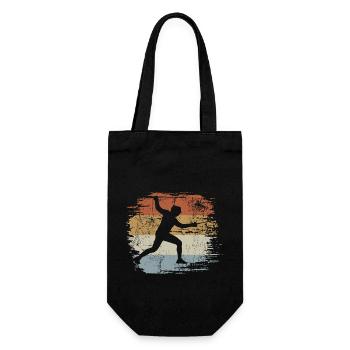 Retro - Vintage - Silhouette Fechten - Geschenkbeutel für Flaschen - Schwarz - Vorne