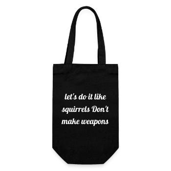 gift idea peace happy gift love anti war - Gift Bag for Bottles - black - Front