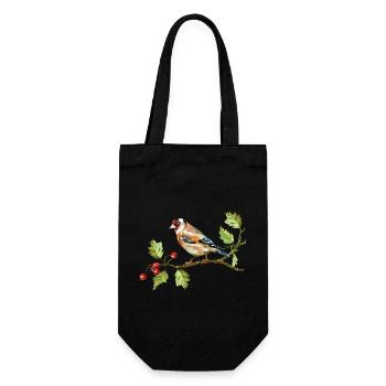 Bunter Vogel - Geschenkbeutel für Flaschen - Schwarz - Vorne