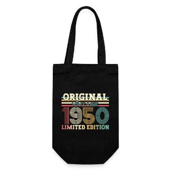 Original 1950 Vintage 1950 74th Birthday 1950 - Gift Bag for Bottles - black - Front