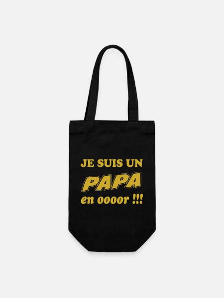 Ein Papa in ooooor - Geschenkbeutel für Flaschen - Schwarz