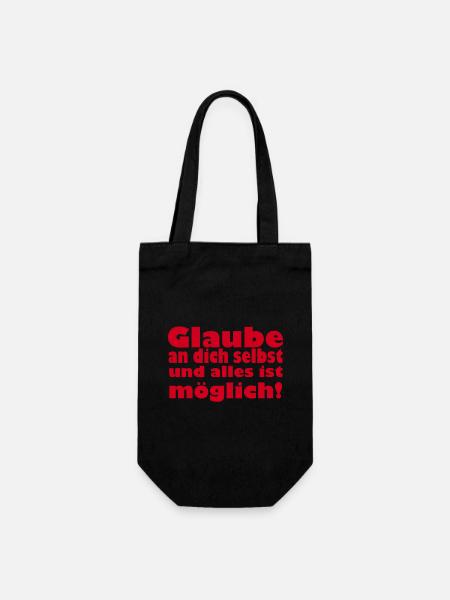 glaube an dich selbst - Geschenkbeutel für Flaschen - Schwarz