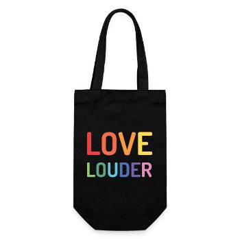 LGBT Pride Month - Love Louder - Gift Bag for Bottles - black - Front