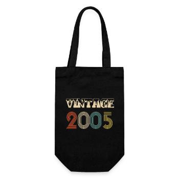 2005 Vintage Vintage Birthday Retro - Original - Sac à bouteille - noir - Devant