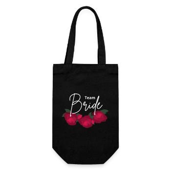 Team Bride Minimalist Red Flower - Gift Bag for Bottles - black - Front