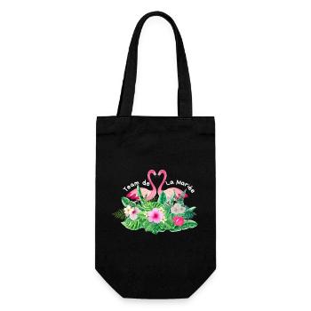 Team de la mariée flamingo tropical - Sac à bouteille - noir - Devant
