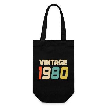 1980's Vintage Retro Classic 1980's - Gift Bag for Bottles - black - Front