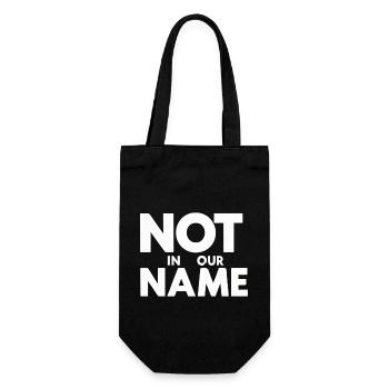 NOT IN OUR NAME - Geschenkbeutel für Flaschen - Schwarz - Vorne